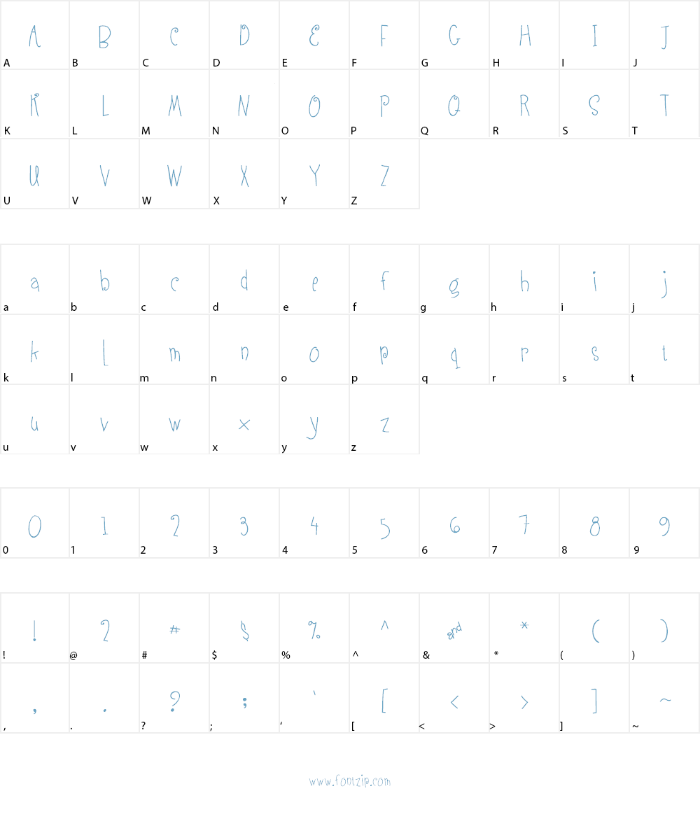 Austie Bost Lifted Up Font Character